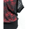 Ażurowa czarna narzutka XXL kimono ze ściągaczem